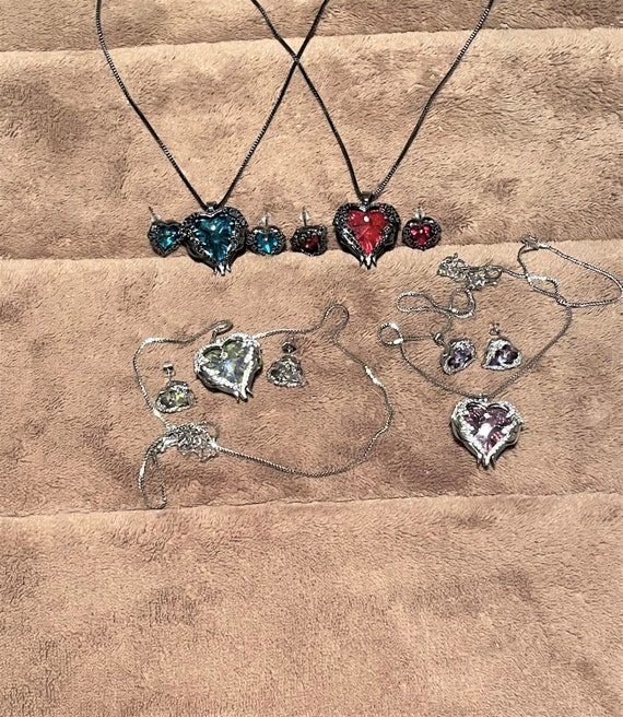 Buy CLEARANCE Aurora Borealis Crystal Heart Charms Package of 5