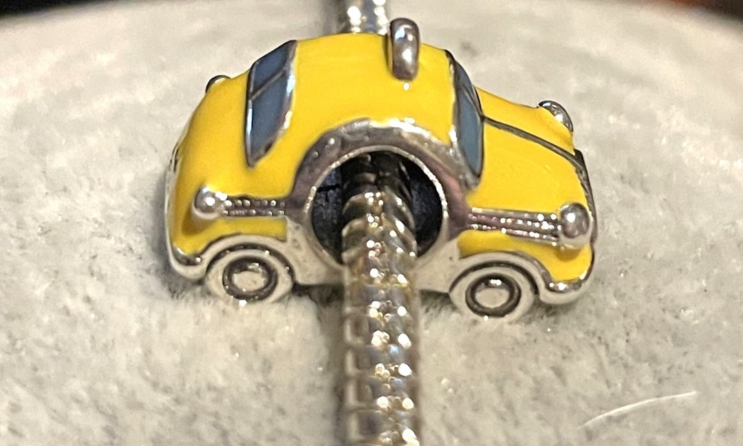 Yellow Taxi Cab Charm Fits Pandora Bracelet , Travel Charm ...