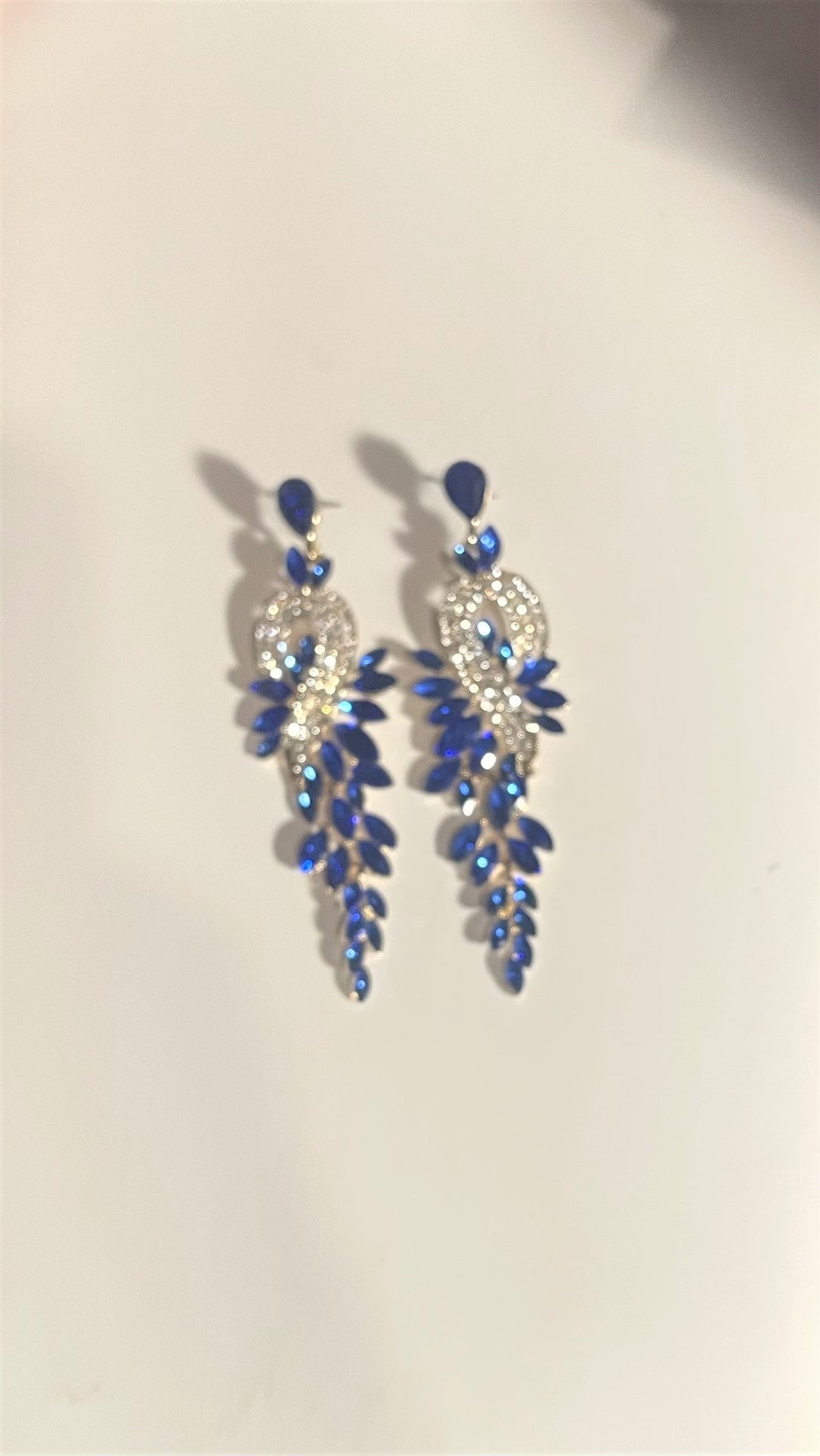 Dark Blue Chandelier Earrings , OR , Blue Chandelier Earrings , Blue ...