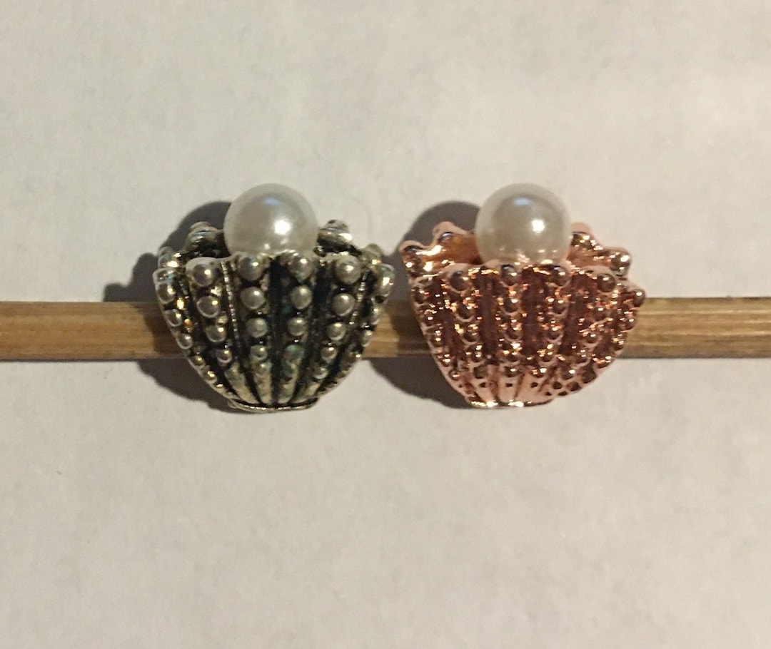 Seashell With Pearl Charm Fits Pandora Bracelets , Clam Shell With ...