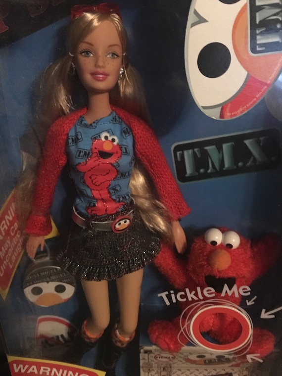 Vintage Elmo Barbie Doll , TMX ELMO Barbie Doll , Tickle Me Sesame