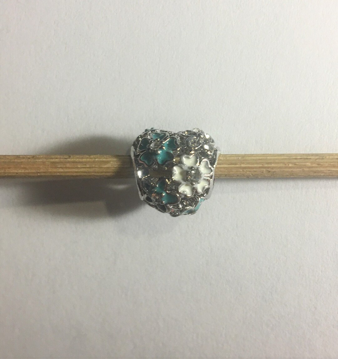 Poetic Blooms Heart Charm Fits Pandora Bracelets Floral Etsy