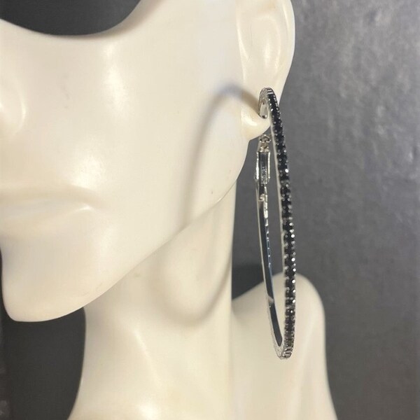 Black Hoop Earrings Etsy