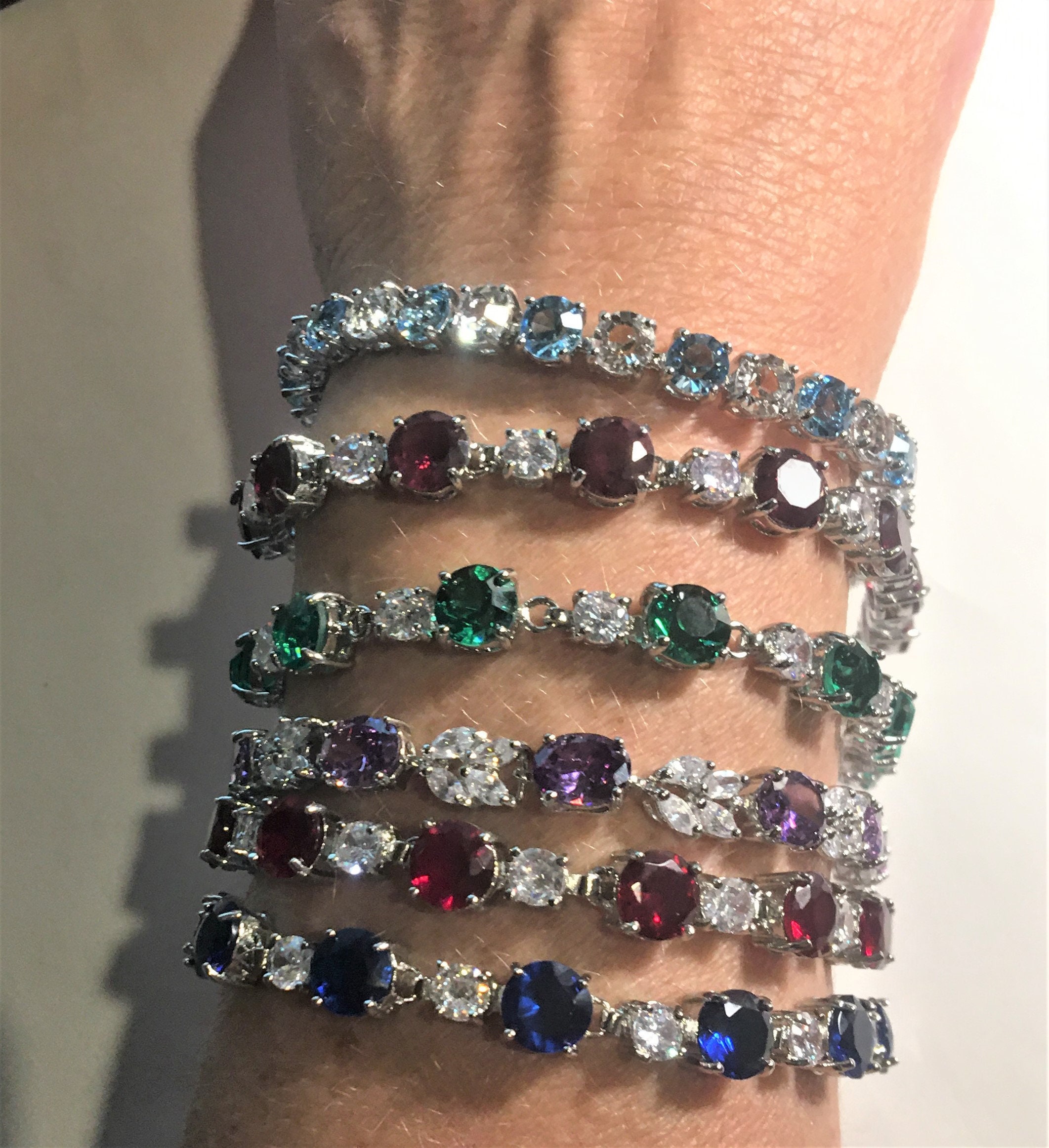 Sapphire and shop emerald bracelet
