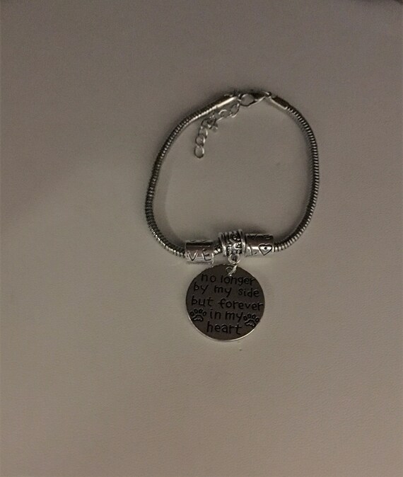 Pandora Style No Longer by My Side but Forever in My Heart Animal Paw Prints Silver Charm Adjustable Bracelet Etsy