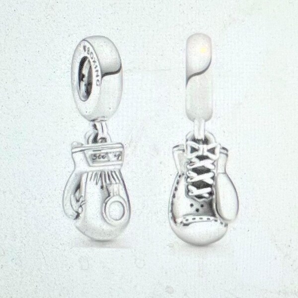 LaBenie Dangle Fighter Boxing Glove Charm - Silver Plated Alloy Charm For Bracelets And Necklaces