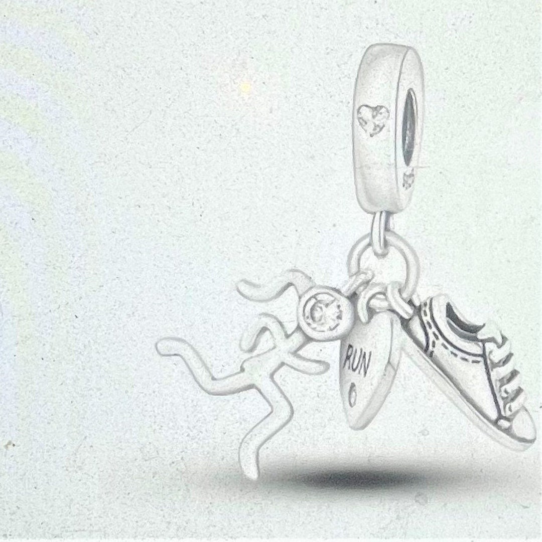 I Love to Run Charm Fits Pandora Bracelet , Silver Runner Charm