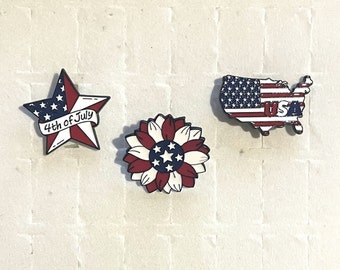USA PIN , July 4th Lapel Pin , American Flower Pin , USA Flag Lapel Pin , America Pin , Patriotic Lapel Pin, choose