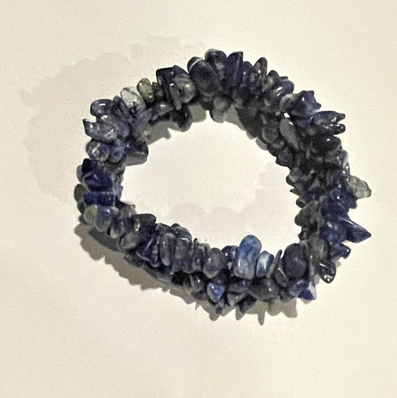 Chunky Beaded Lapis Lazuli 3 Pc Jewelry Set ,Neck… - image 3
