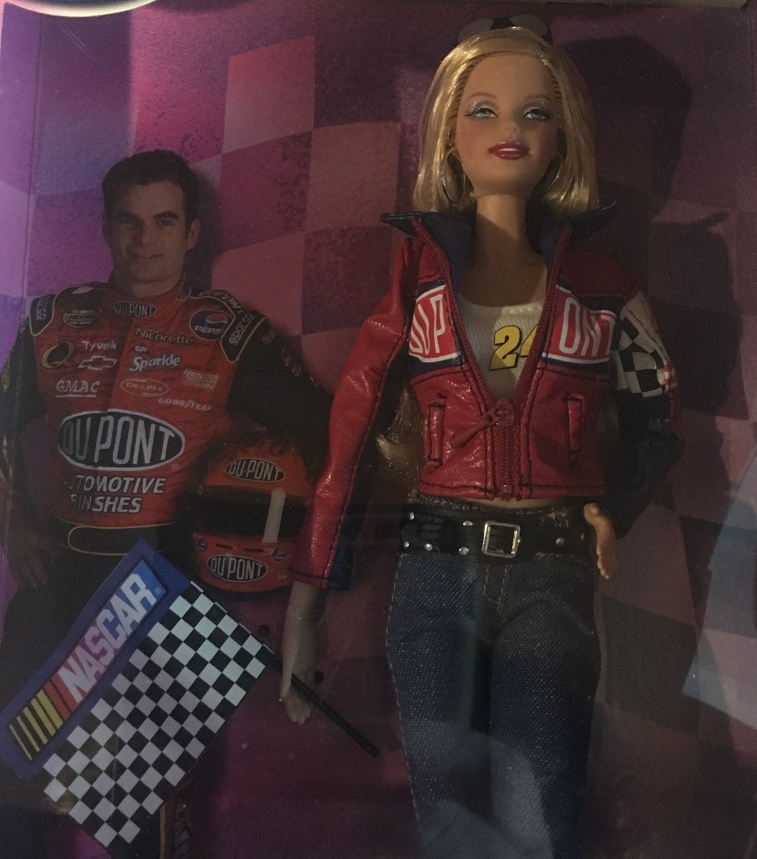 NASCAR Barbie Doll 24 Jeff Gordon New in Box Pink Label Certificate of Authenticity NRFB Etsy