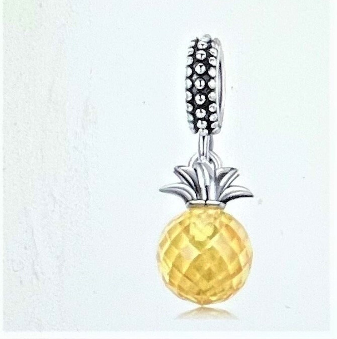 Pandora Style Pineapple Charm Crystal Pineapple Dangle Charm Etsy