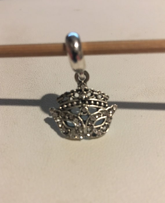Crystal Masquerade Charm Fits Pandora Bracelets Mardi Gras Charm
