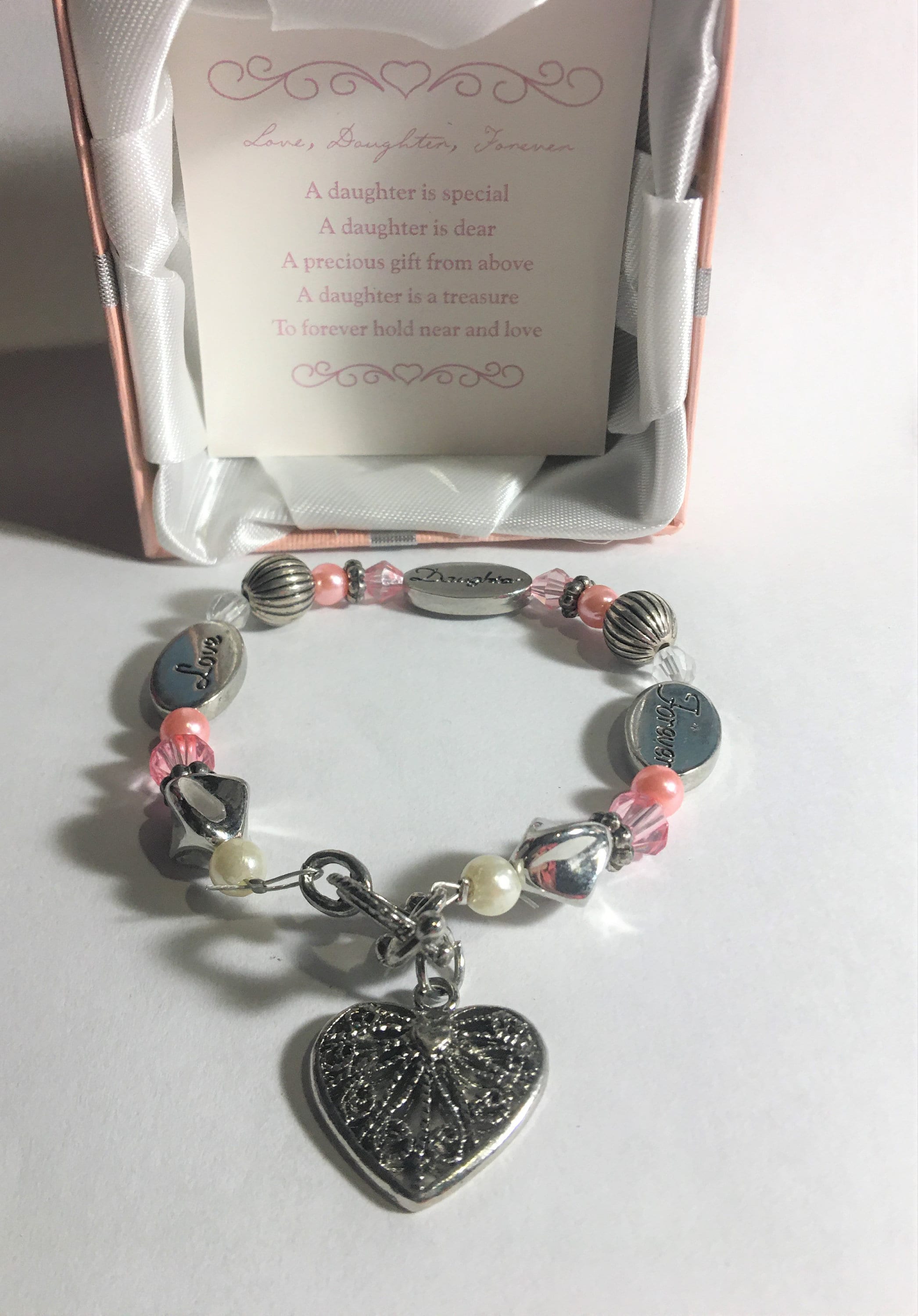 Charm Bracelet Daughter Charm Bracelet Love Daughter Etsy