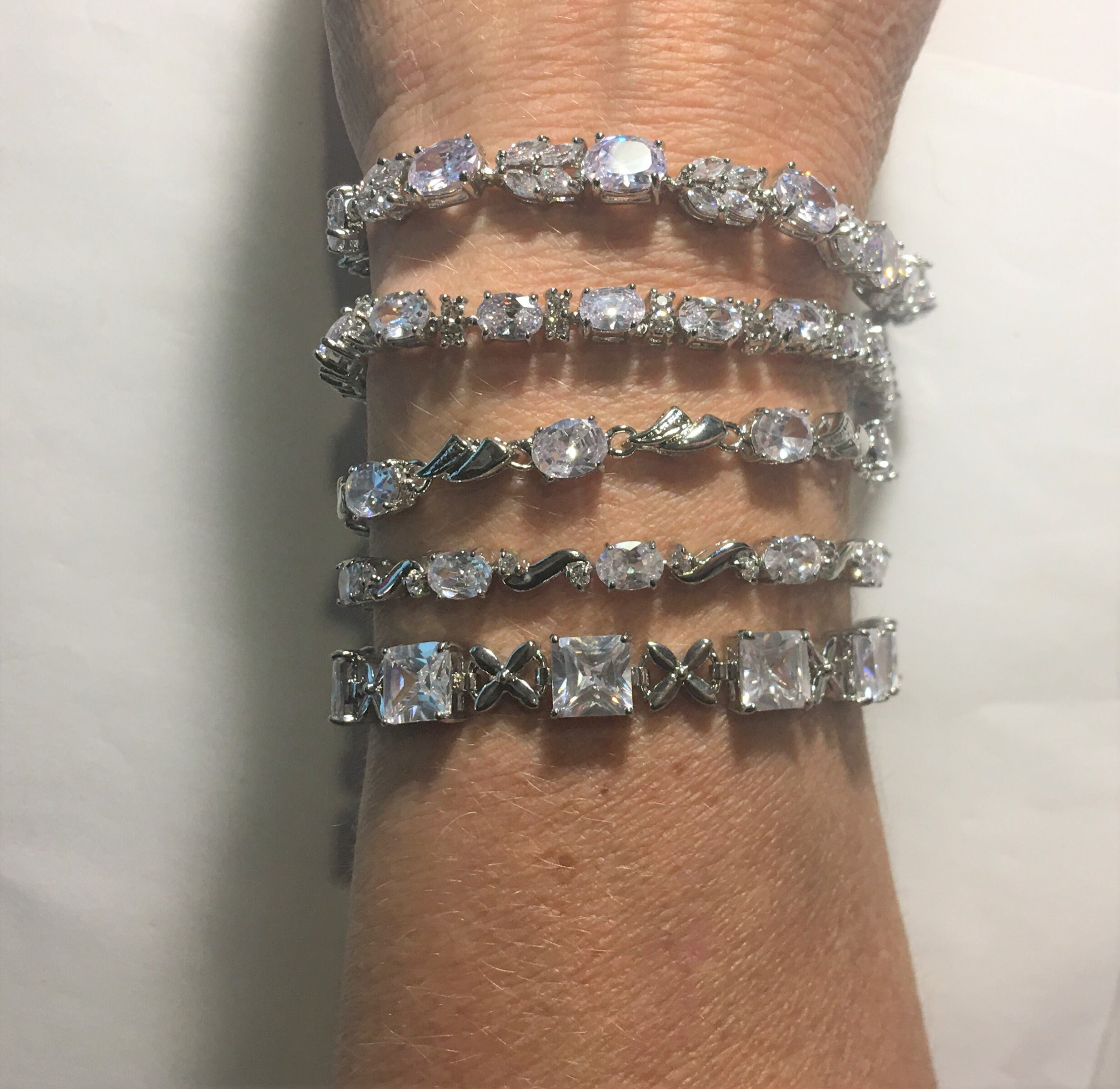 White Topaz Gemstone Tennis Bracelet Gemstone Tennis Bracelet