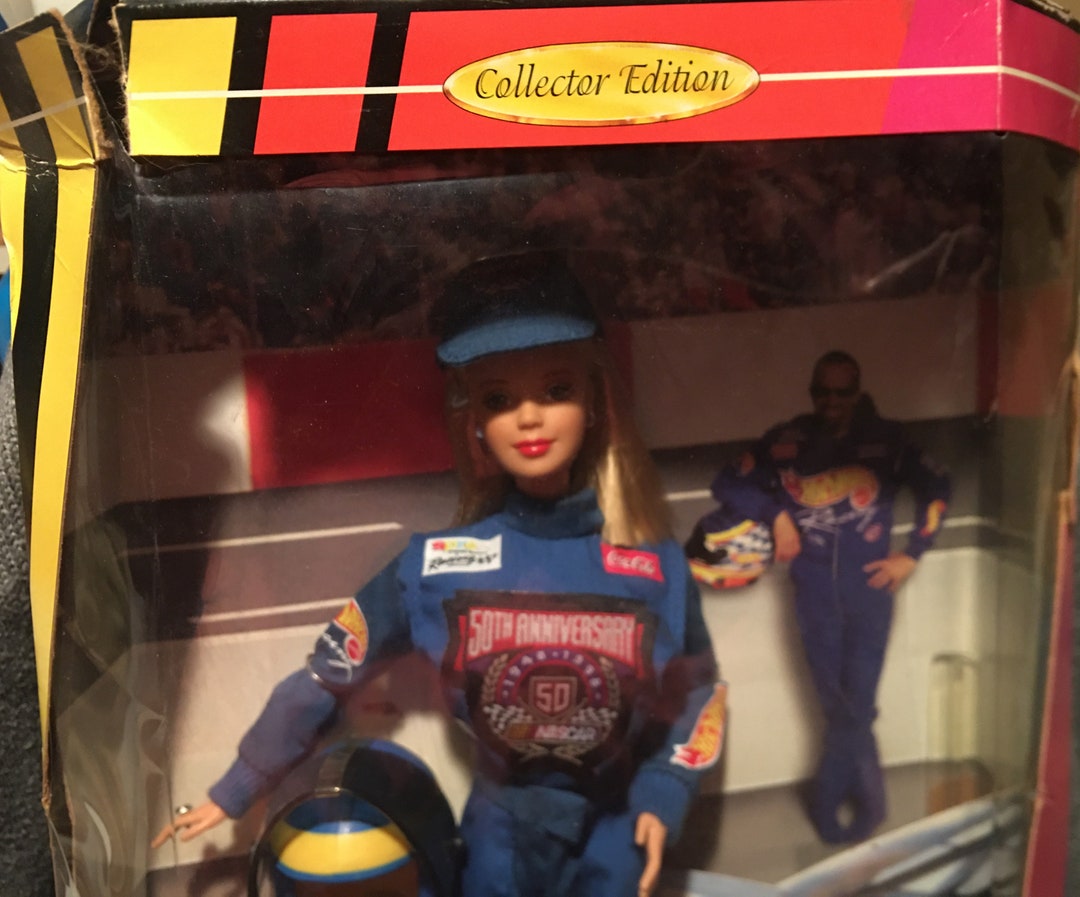 Vintage 50th Anniversary NASCAR Barbie Doll Collector Edition Designed by Sharon Zuckerman Certificate of Authenticity NRFB 1998 Etsy