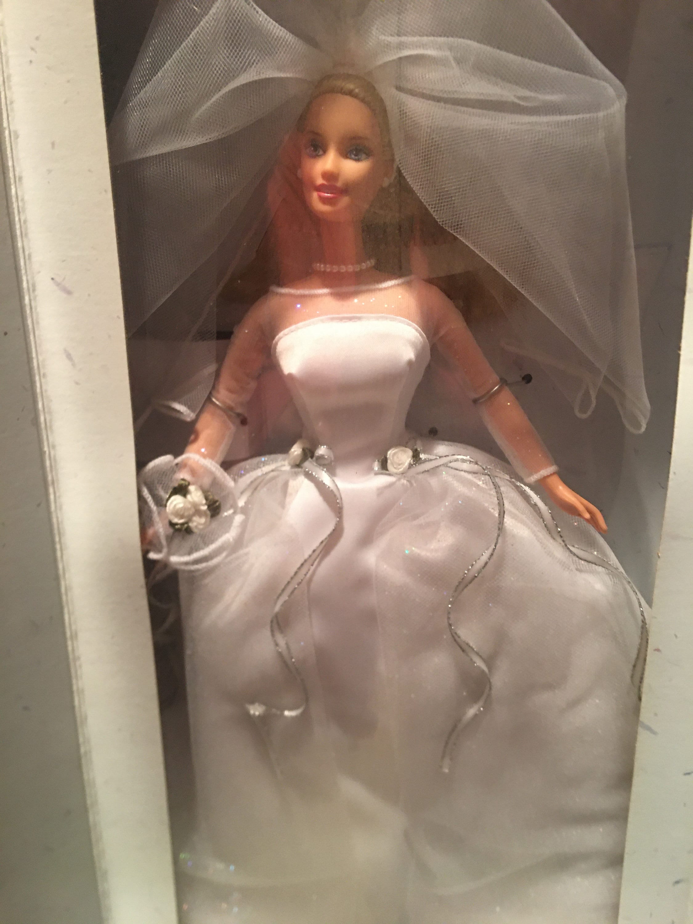 Vintage Blushing Bride Blonde Barbie Doll , Wedding Barbie Doll