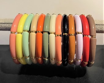 Acrylic Bangle Bracelet , Acrylic tube bracelet , Boho Bracelet , Bamboo Bracelet , Trendy Bracelet , Stackable Bracelet , Choice of Colors