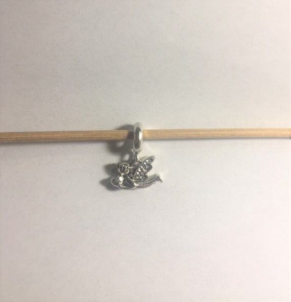 Guardian Angel Dangle Charm Fits Pandora Bracelets Cherub Charm Angel Charm CZ Angel Fairy Dangle Charm Fairy Charm Silver
