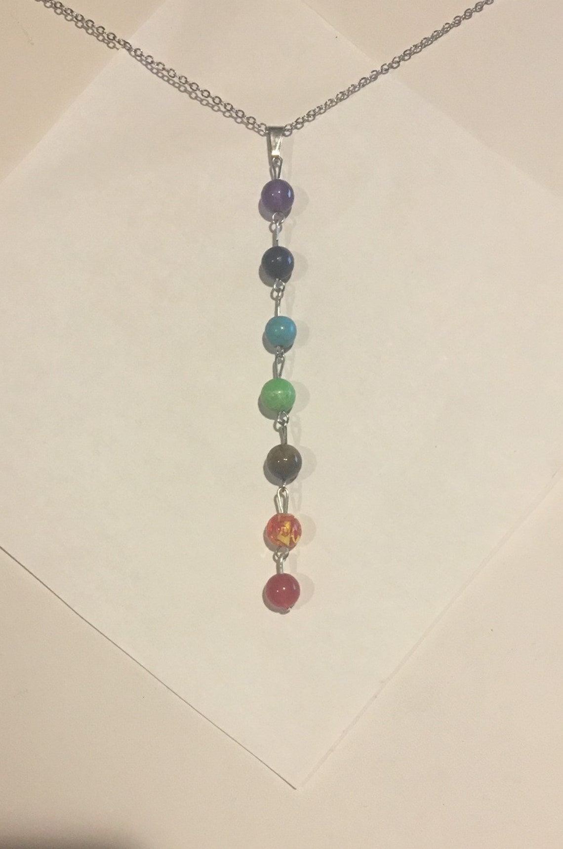 7 Chakra Necklace Chakra Healing Balance Beaded Natural Stone Etsy