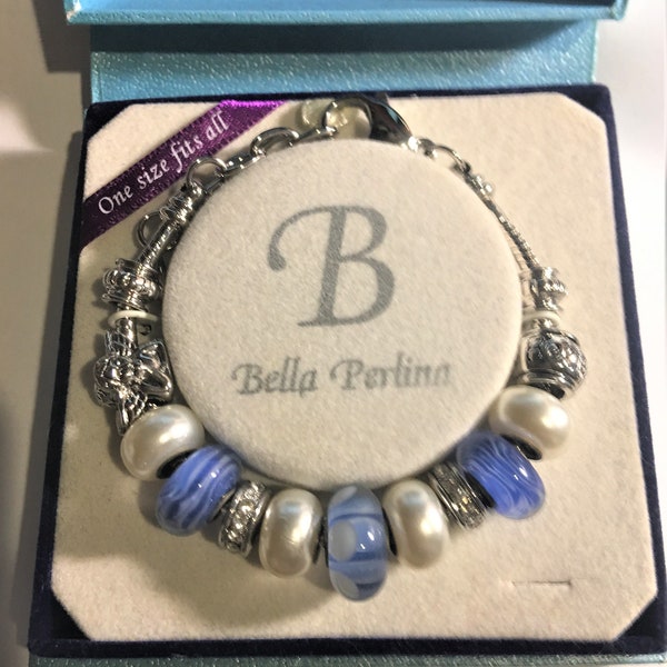 Bella Perlina Bracelet , Bella Perlina European Charm Bracelet , Angel Charm Bracelet , NIB , Mothers Day , gift for her