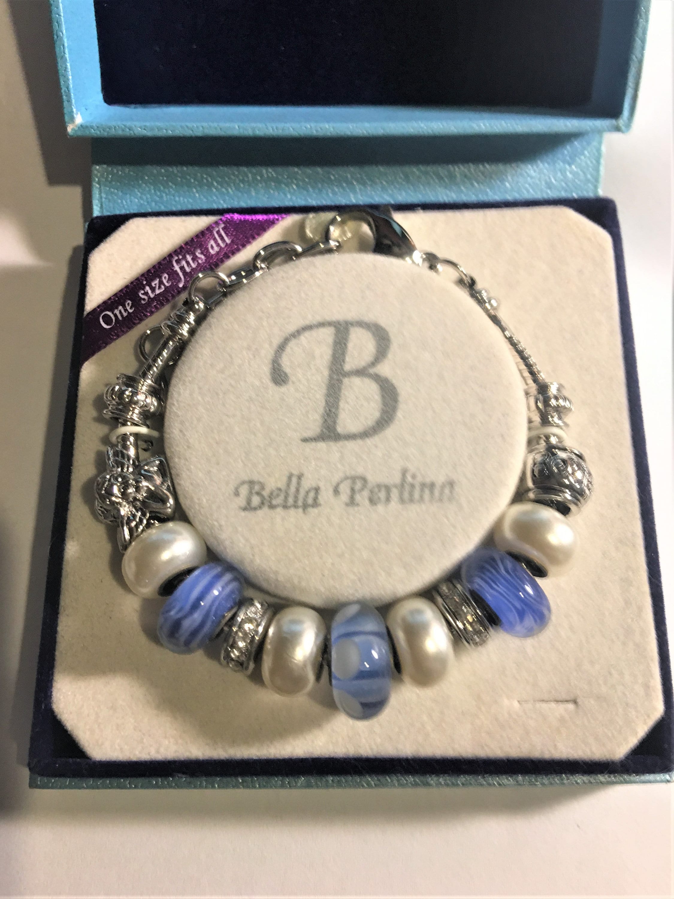 Simple BELA Charm Bracelet Chain With Crystal Bead Charms