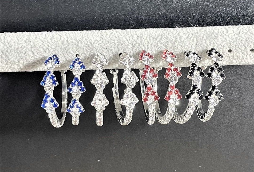 Rhinestone Hoop Statement Earrings , Crystal Rhinestone Hoop Earrings ...