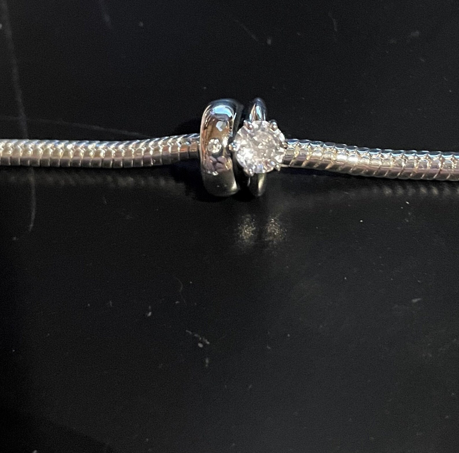 Pandora Style 925 Silver Diamond Wedding Band Rings Charm Etsy