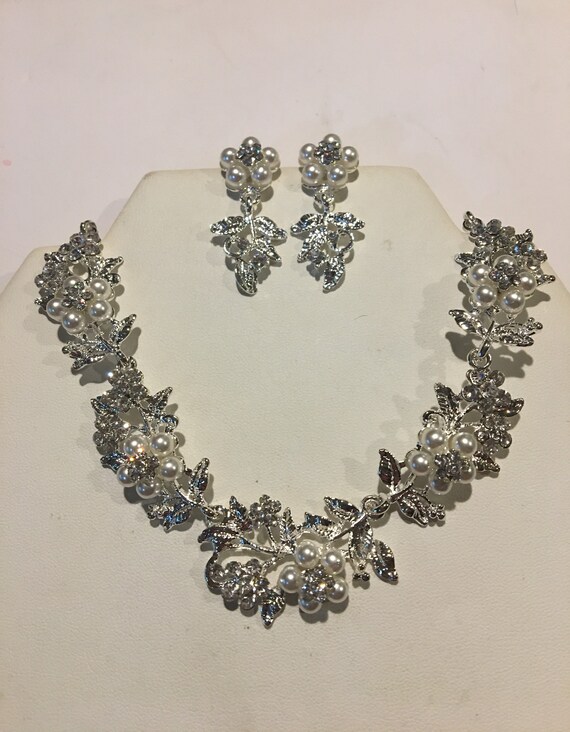Chunky Crystal Rhinestone Jewelry set , Bold Crys… - image 1