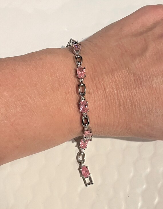 Oval Cut Amethyst Bracelet, Pink Tourmaline  Brac… - image 4