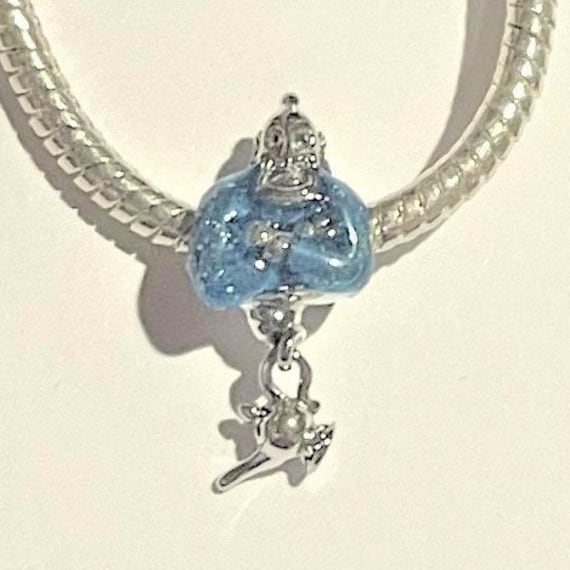 Charm Aladdin Genie et lampe Disney pour bracelet Pandora argent sterling 925