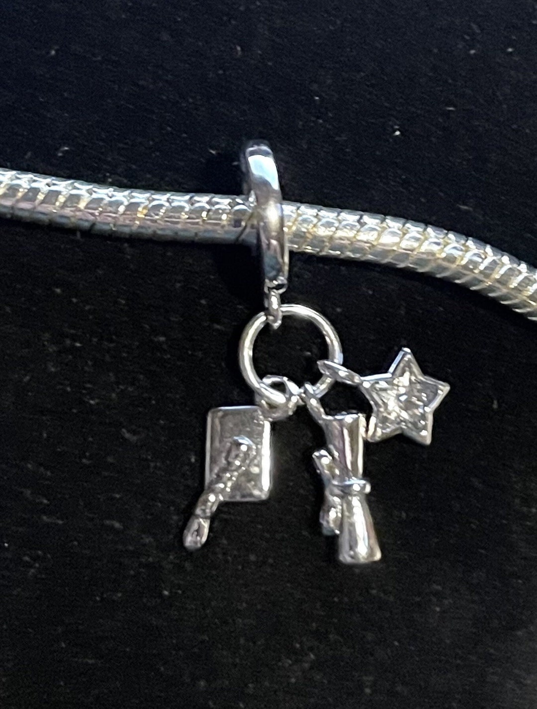2024 Graduation Triple Dangle Charm for Bracelet , Congratulations ...