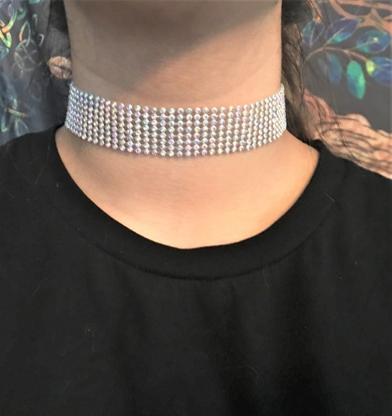 Thick cheap rhinestone choker