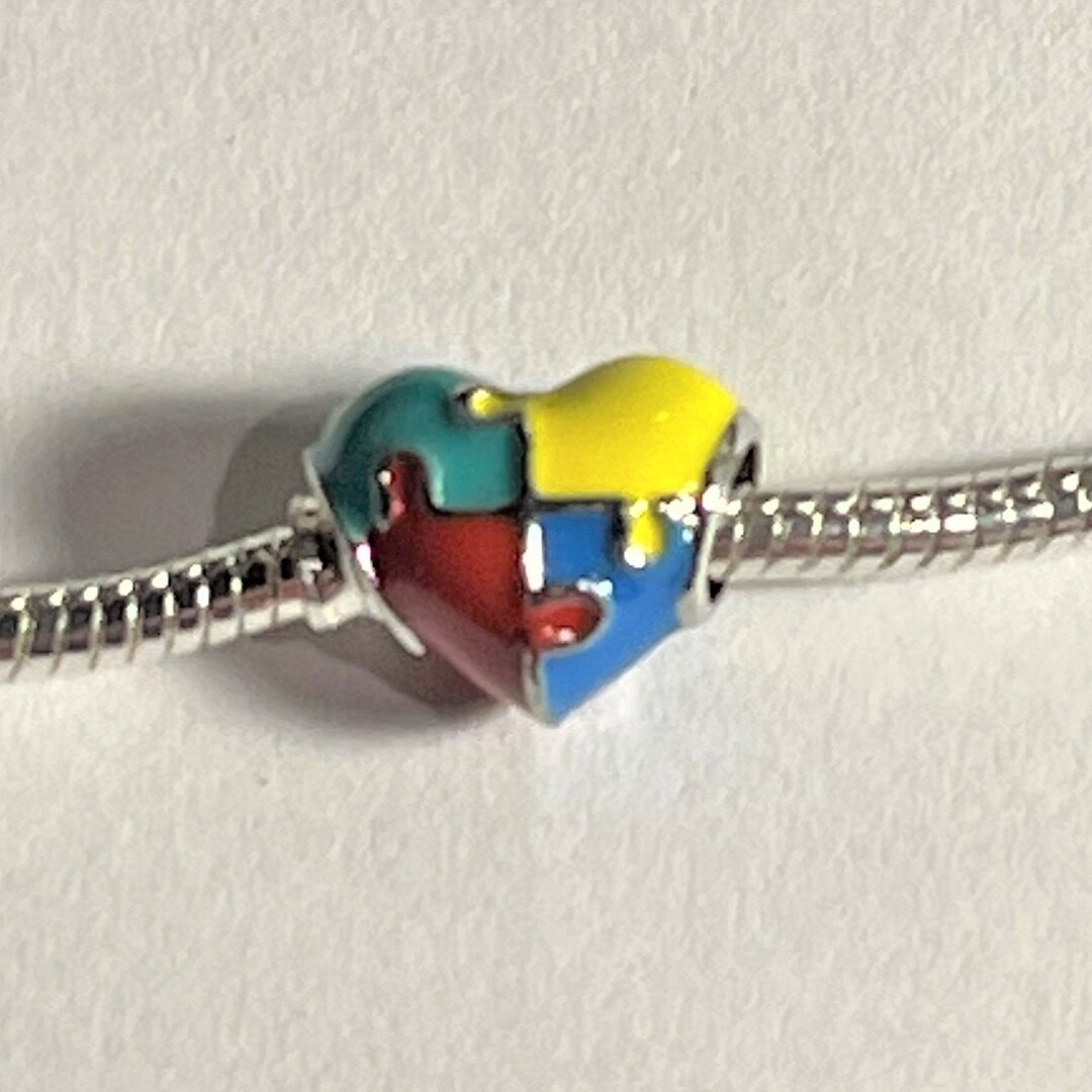 Pandora Style Autism Awareness Puzzle Heart Charm Autism Etsy