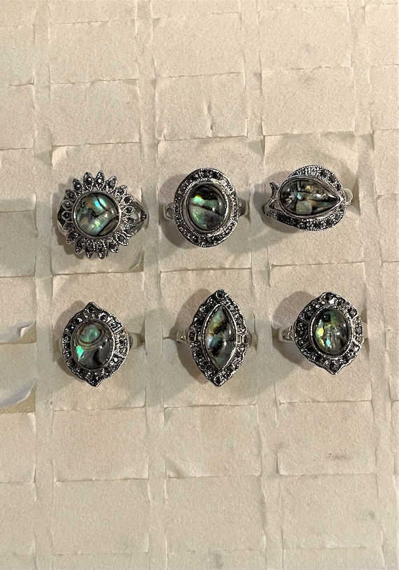 Abalone Shell Rings , Abalone Rings with Black Cr… - image 2