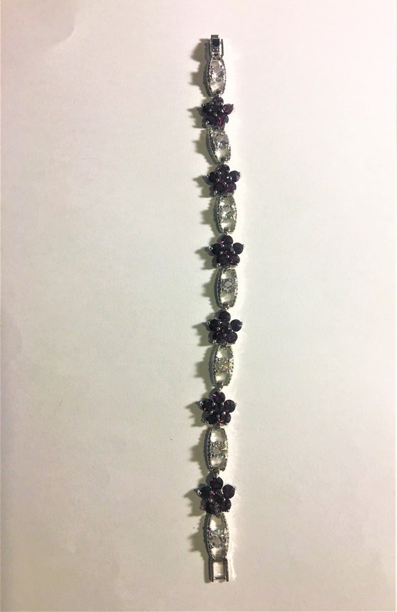 Ruby Gemstone Flower bracelet ,Amethyst Flower Br… - image 3