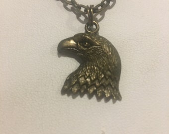 Antique Bronze Eagle Pendant  Necklace , Patriotic Necklace