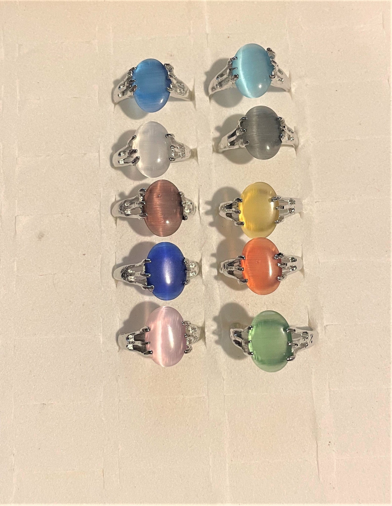 Large Cat's Eye Ring Silver Cats Eye Ring Larger Stone Etsy