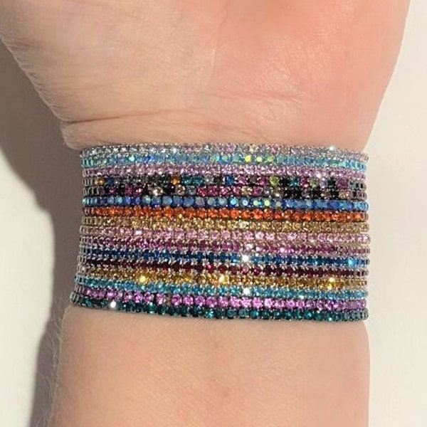 Rhinestone Stretch Bracelet Etsy