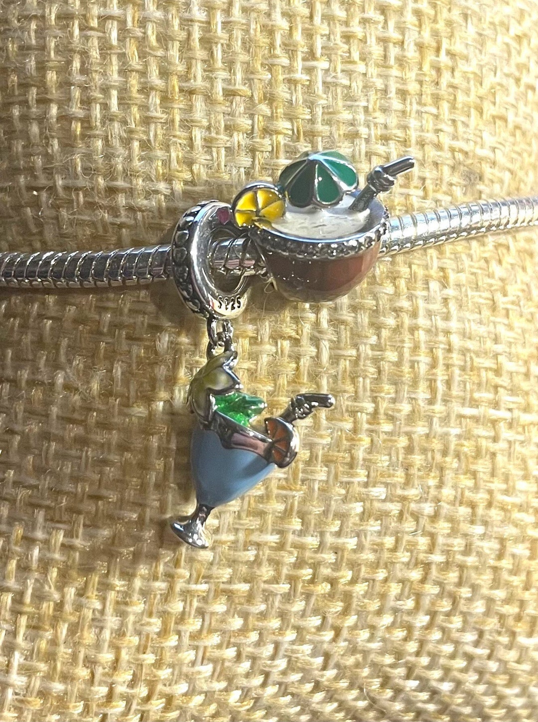 Tropical Drink Charm Fits Pandora Bracelet , Tropical Vacation Charm ...