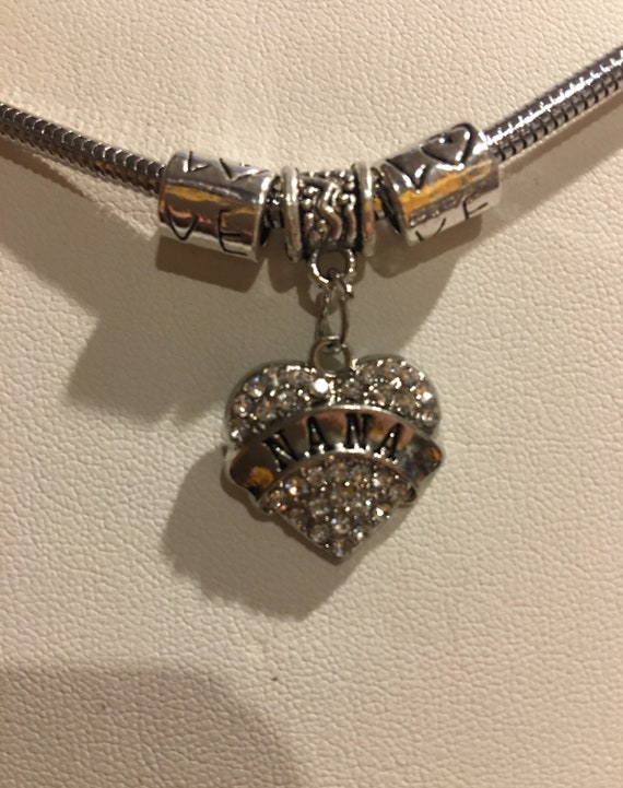 Pandora Style Nana Heart Charm 