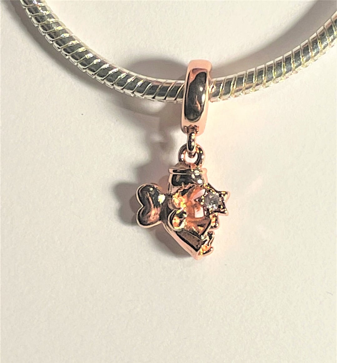 Heart Winged Angel Dangle Charm Fits Pandora Bracelet , CZ Angel and ...