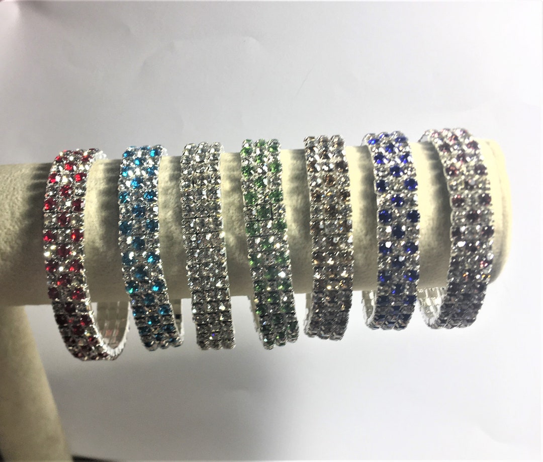 Rhinestone Stretch Bracelet , 3 Row Rhinestone Stretch Bracelet , you
