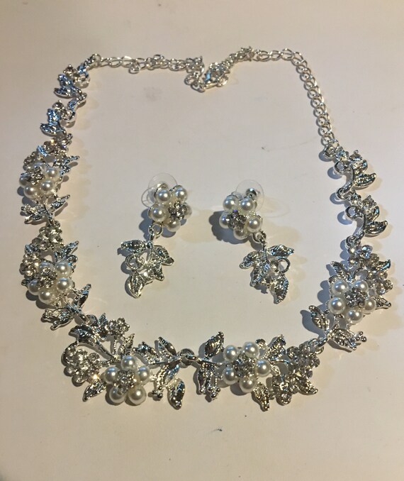 Chunky Crystal Rhinestone Jewelry set , Bold Crys… - image 3