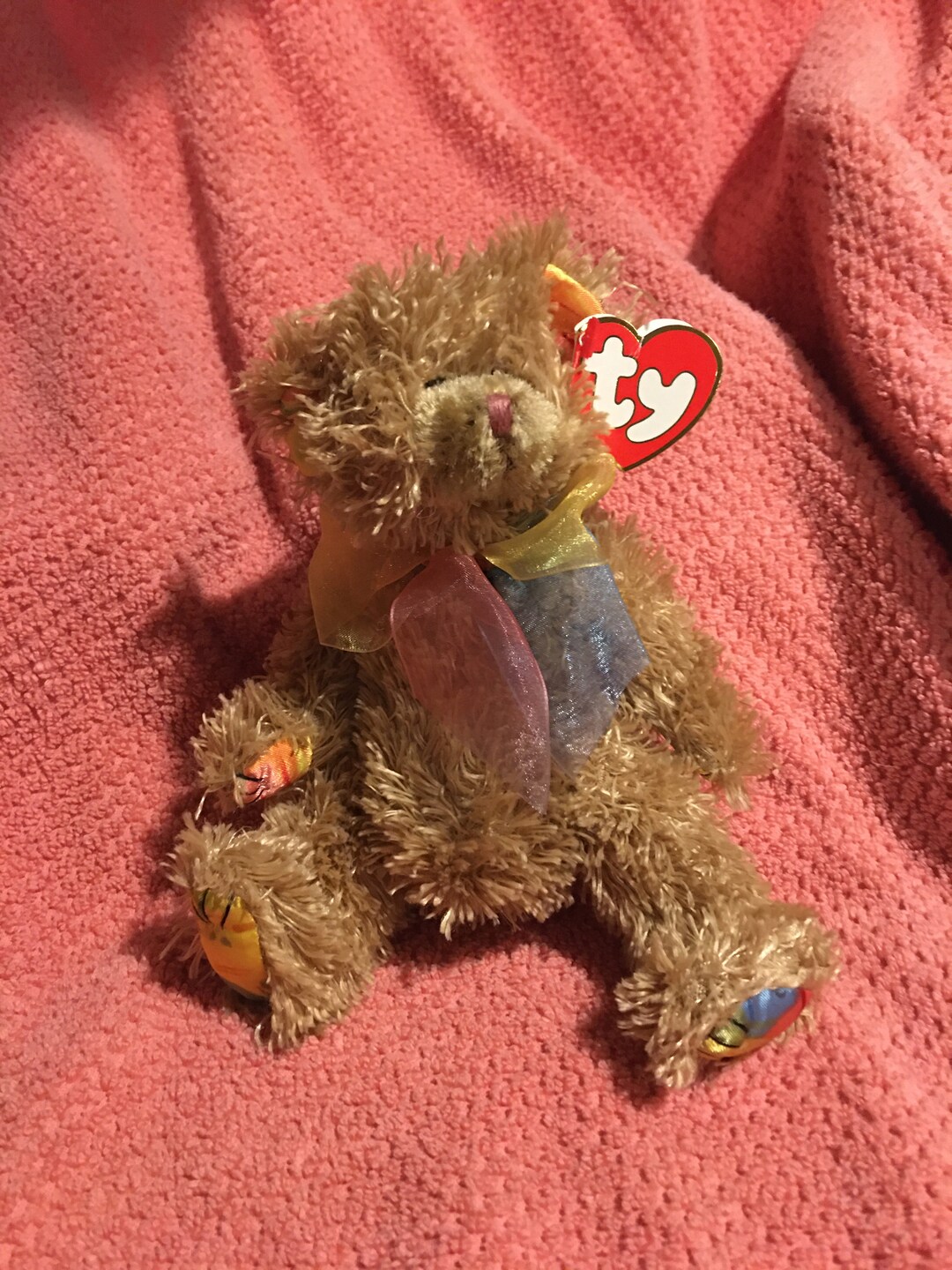 TY Carmichael Beanie Baby , Rainbow Camel Beanie , Jointed Carmichael