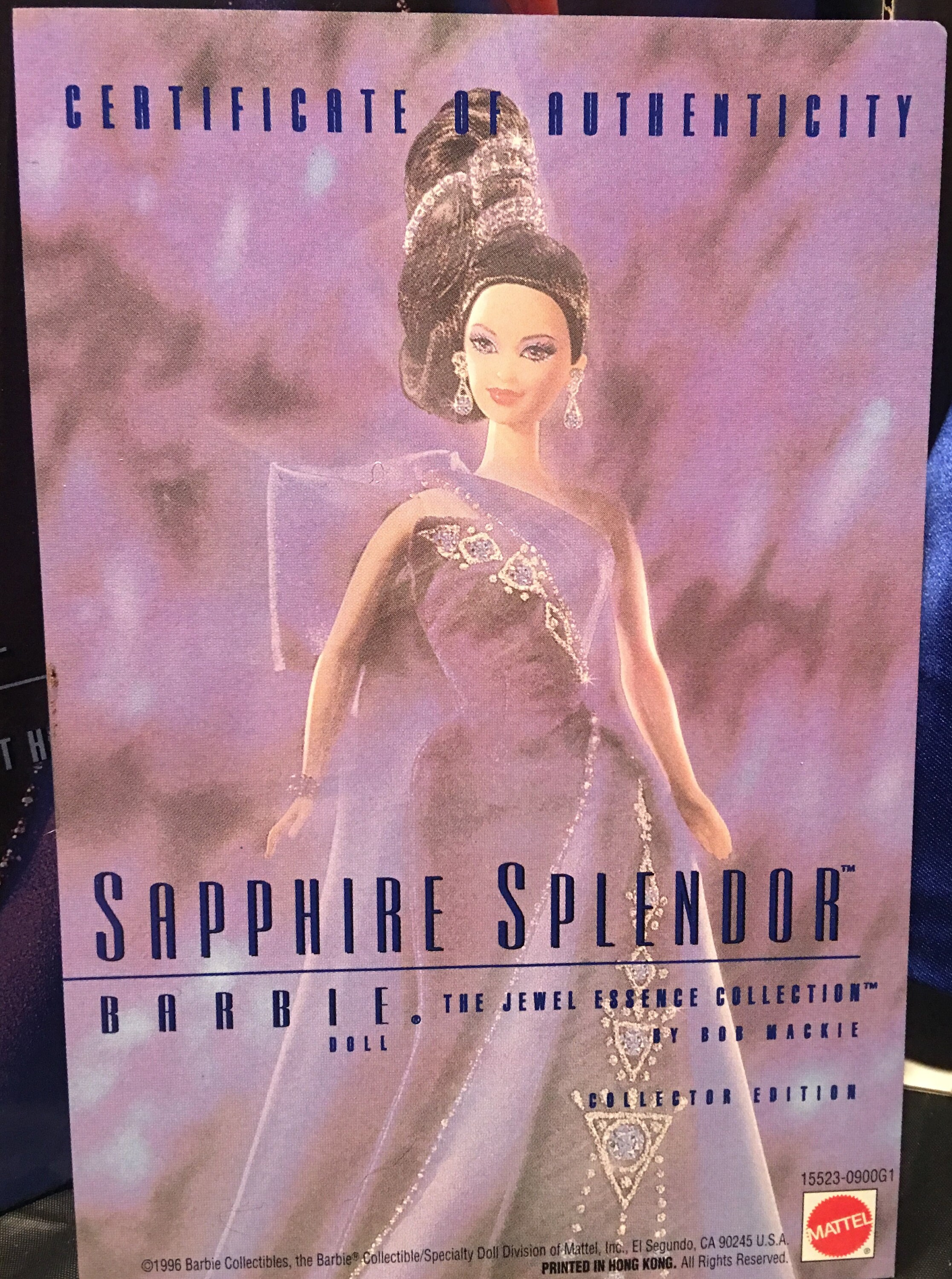 Sapphire Splendor Barbie Doll Jewel Essence Collection Bob Mackie Artist Sketch Swarovski Crystals collector Edition COA Shipper Etsy Denmark
