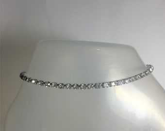 1 Row Rhinestone Anklet , Rhinestone stretch Anklet