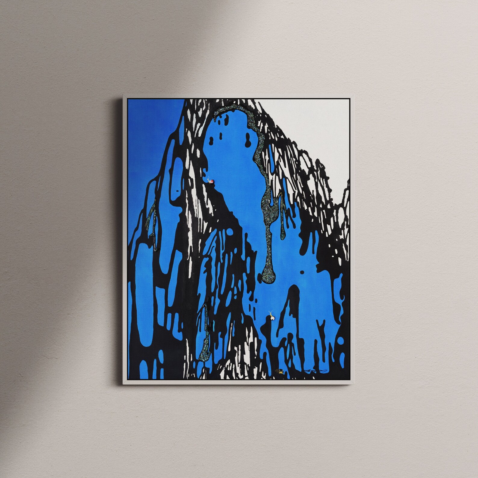 Abstract Mountain Wall Art Blue Mountain Art Nature Modern Etsy