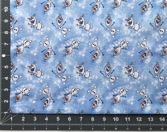 30 inches VHTF RARE Disney Frozen Olaf Cotton Fabric 1 yard