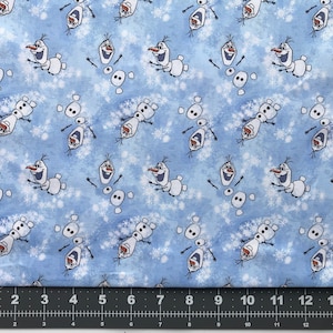 Precut Frozen Olaf cotton fabric Fat Quarter, 1/2 Yard, 1 Yard Shipping same day good for quilting projects, home decor, apparel