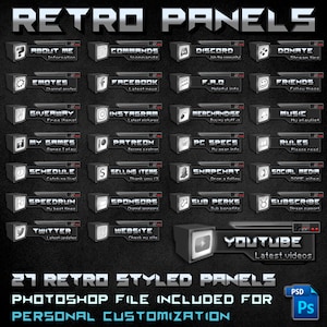 Twitch panels &quot;retro&quot; - 27 variants included